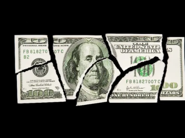 torn dollar bill